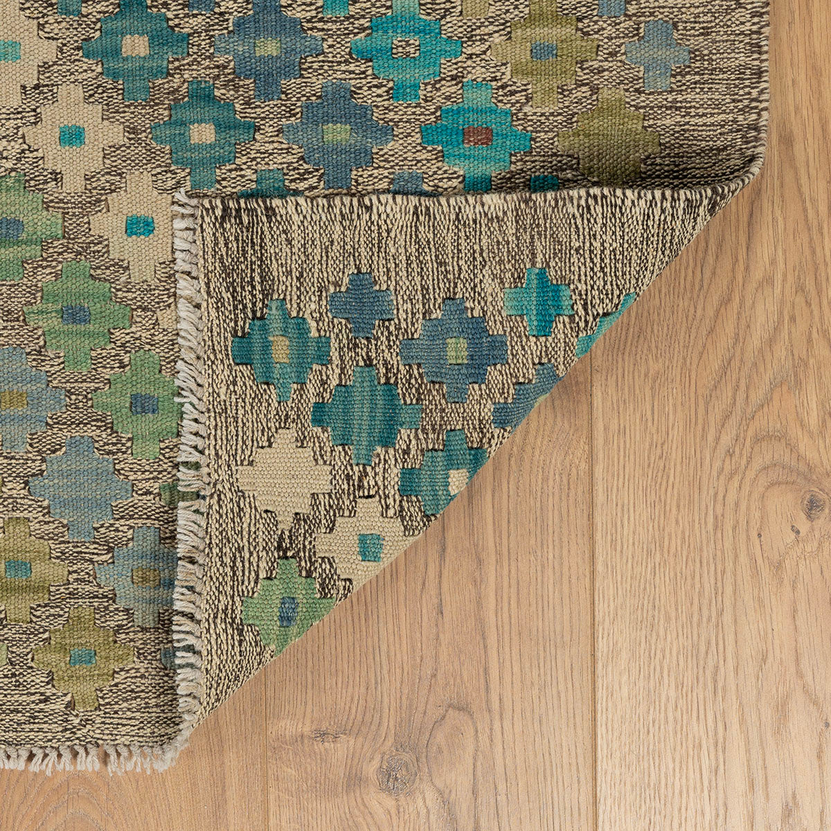 שטיח קילים אפגני כחול/ירוק 291*208 KILIM