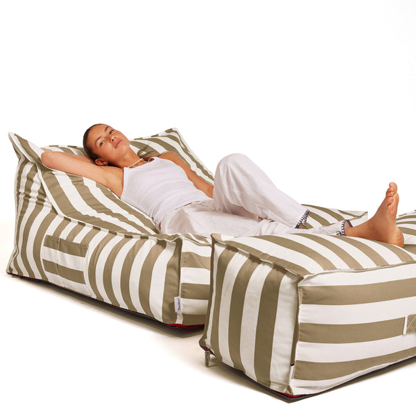 פוף ריביירה סאנפוף זוגי חול פסים SUNPOUF COUPLE