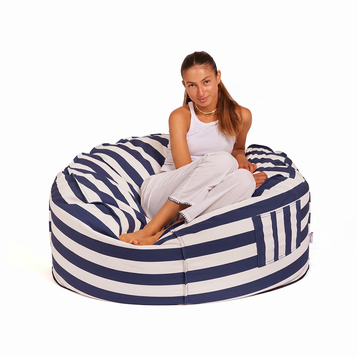 פוף ריביירה ביג פוף נייבי/לבן פסים BIG POUF
