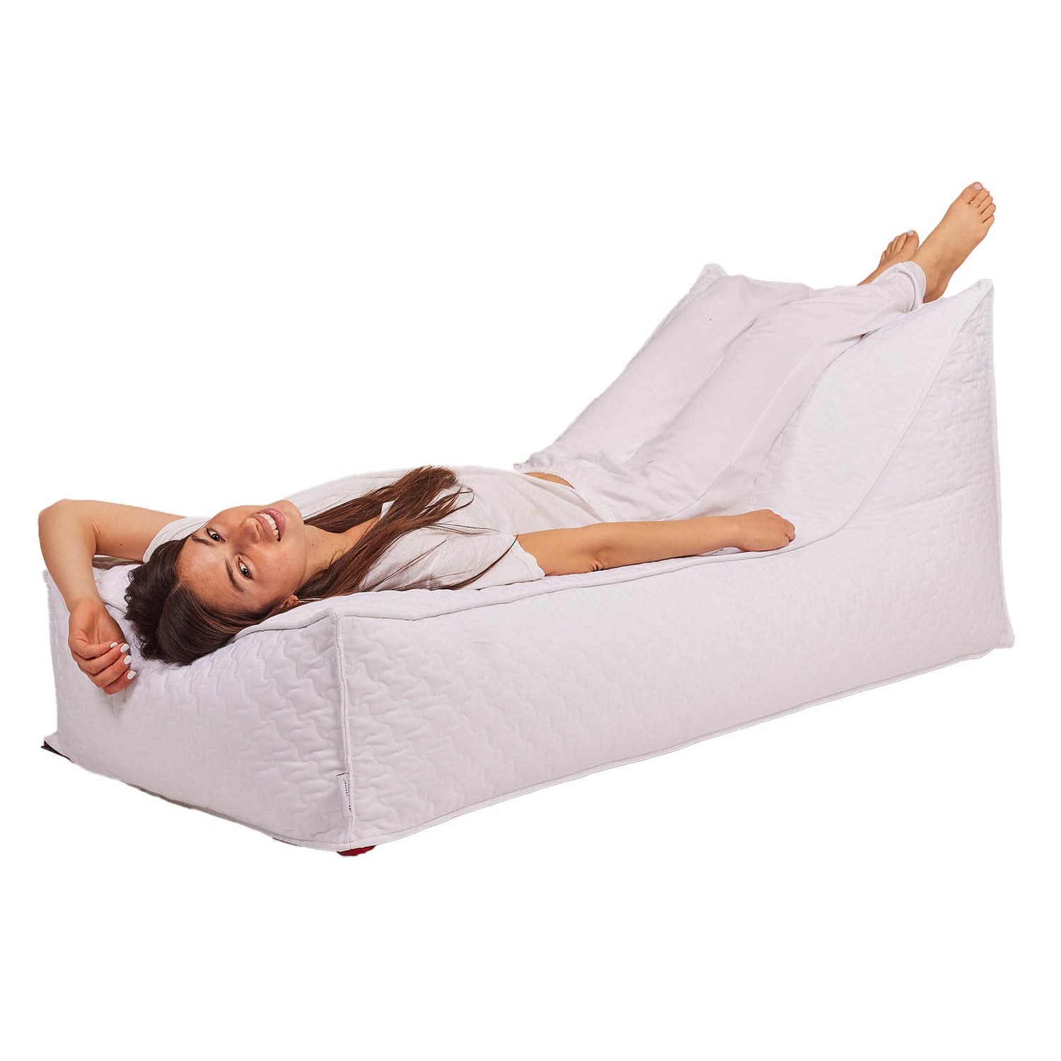 פוף ריזורט סאנפוף ארוך לבן SUNPOUF