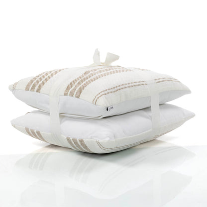 זוג כריות סילבי לבן\בז' 45*45 SYLVIE