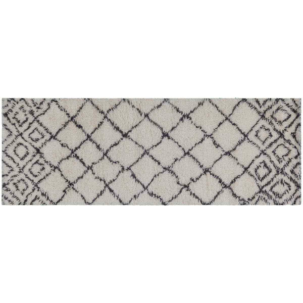 שטיח מטבח ברבר לבן/שחור ראנר BERBER