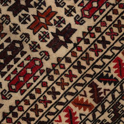 שטיח אוזבקי אדום/שחור/לבן 193*133 UZBEK