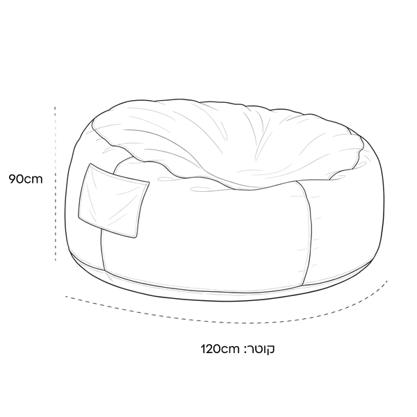 פוף ריביירה ביג פוף אפור כהה BIG POUF
