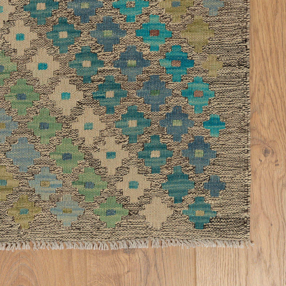 שטיח קילים אפגני כחול/ירוק 291*208 KILIM