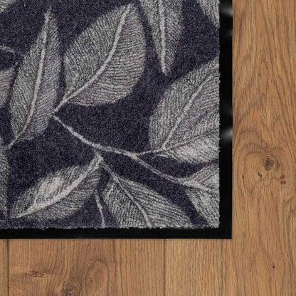 שטיח כניסה ליווס שחור/אפור LEAVES