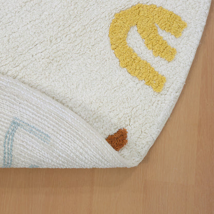 שטיח אלף בית קרם עגול ALPHABET