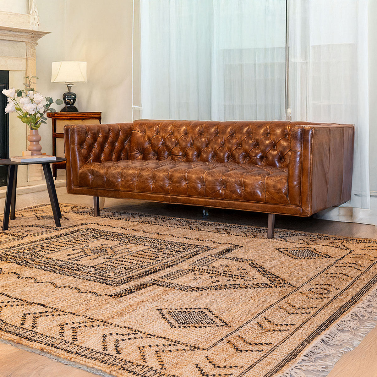 שטיח מאליבו בז'/חום MALIBU