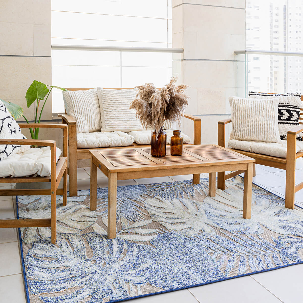 שטיח נייטשר 07 אפור/ירוק/כחול NATURE