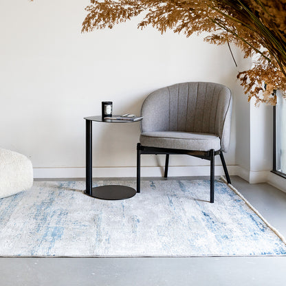 שטיח ג'איפור 04 אפור/כחול עם פרנזים JAIPUR