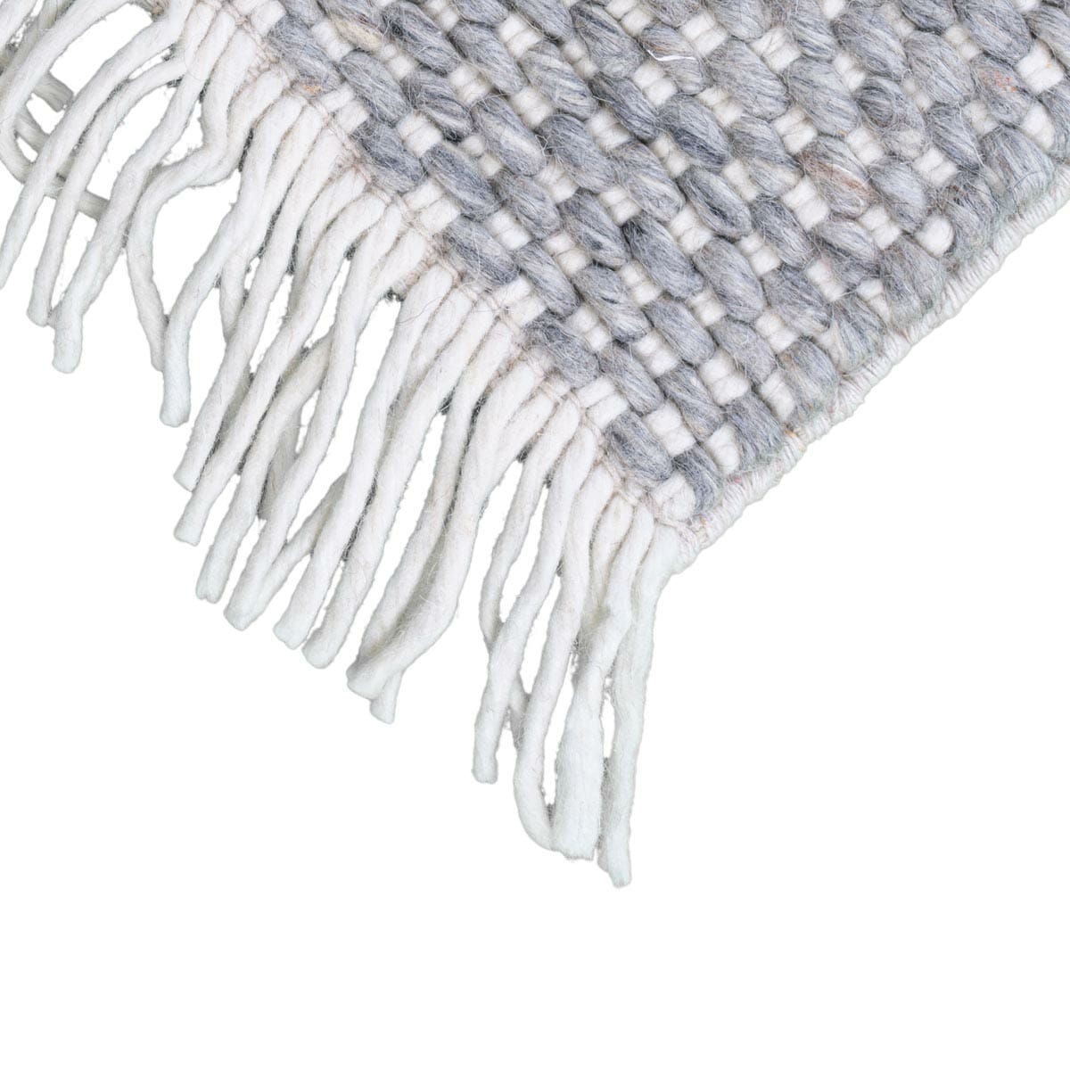 שטיח גפן חלות עבות 04 אפור/קרם עם פרנזים | השטיח האדום