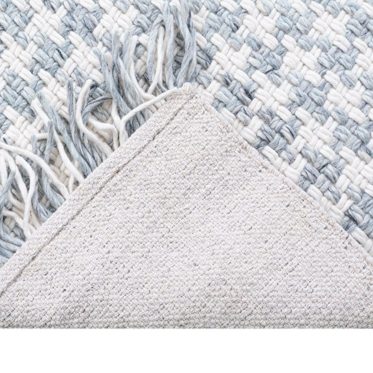 שטיח גפן חלות עבות 04 כחול/תכלת עם פרנזים | השטיח האדום