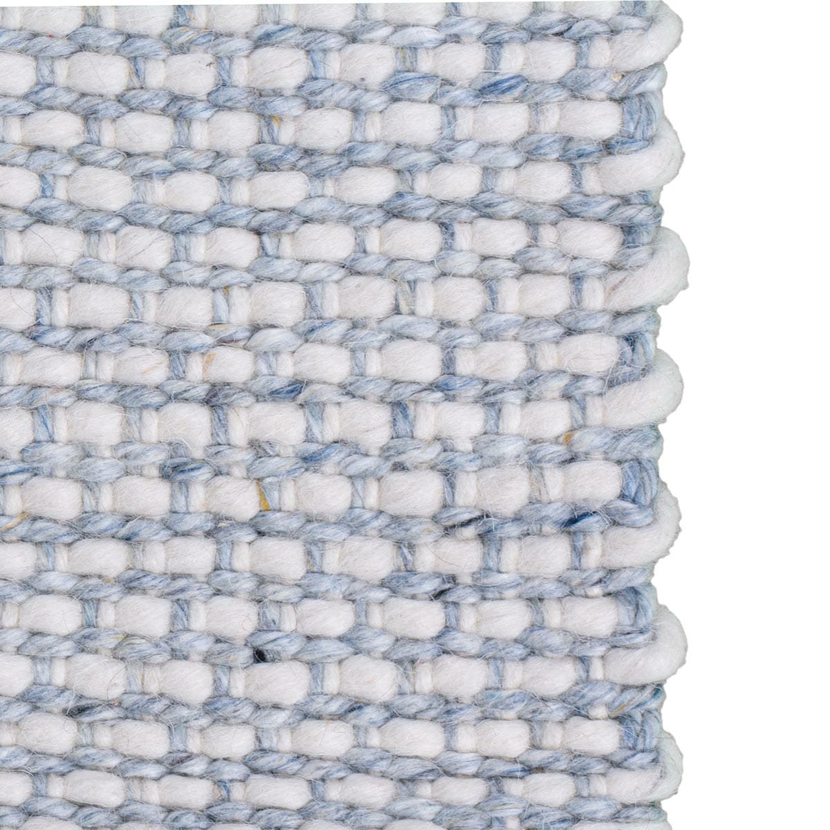 שטיח גפן חלות עבות 04 לבן/כחול עם פרנזים | השטיח האדום