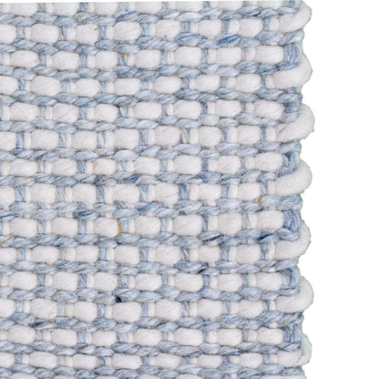 שטיח גפן חלות עבות 04 לבן/כחול עם פרנזים | השטיח האדום