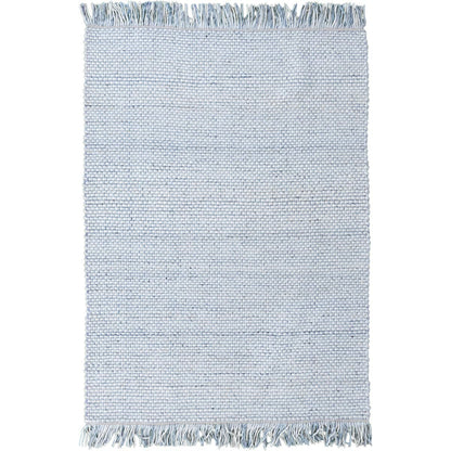 שטיח גפן חלות עבות 04 לבן/כחול עם פרנזים | השטיח האדום