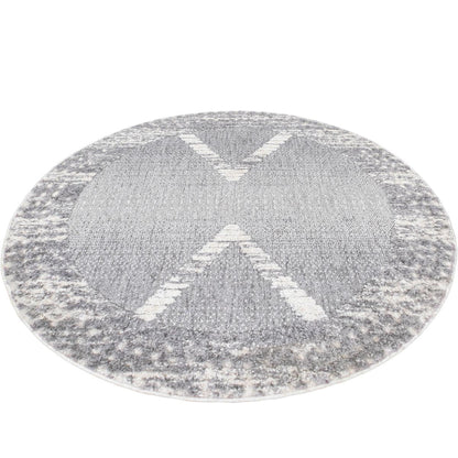 שטיח אטלס 17 אפור/קרם עגול | השטיח האדום