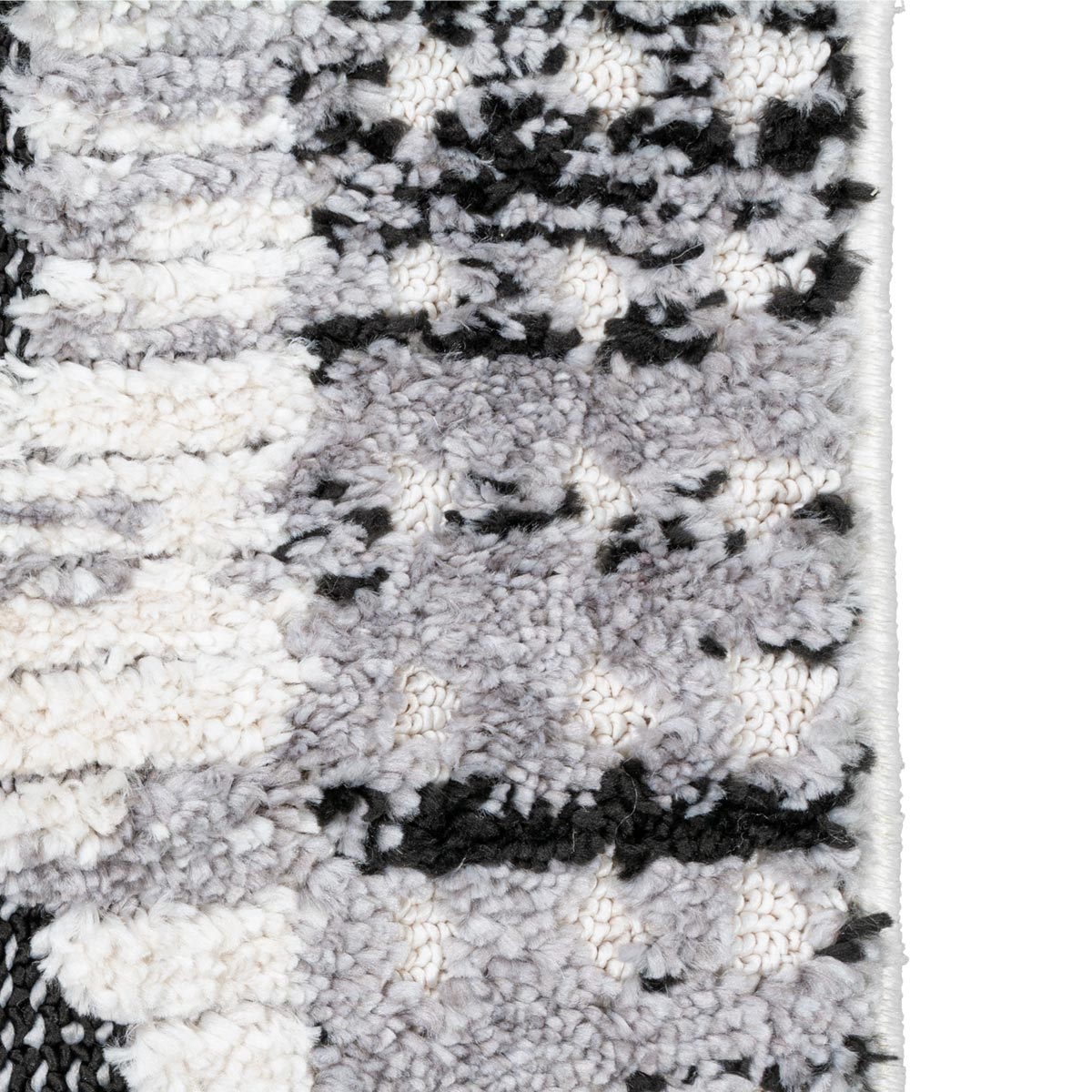 שטיח אטלס 17 אפור כהה/קרם ראנר עם פרנזים | השטיח האדום