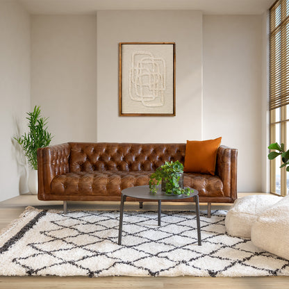 שטיח קזבלנקה 07 לבן/שחור עם פרנזים CASABLANCA