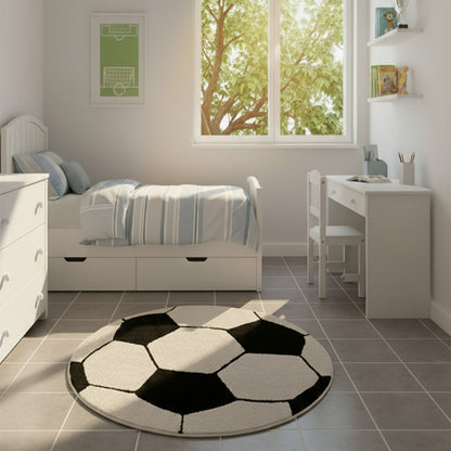 שטיח פוטבול קרם עגול FOOTBALL