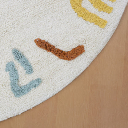 שטיח אלף בית קרם עגול ALPHABET