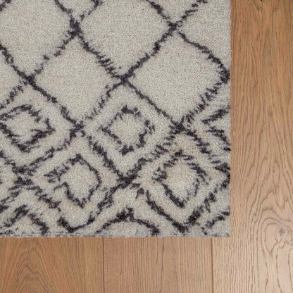 שטיח מטבח ברבר לבן/שחור ראנר BERBER