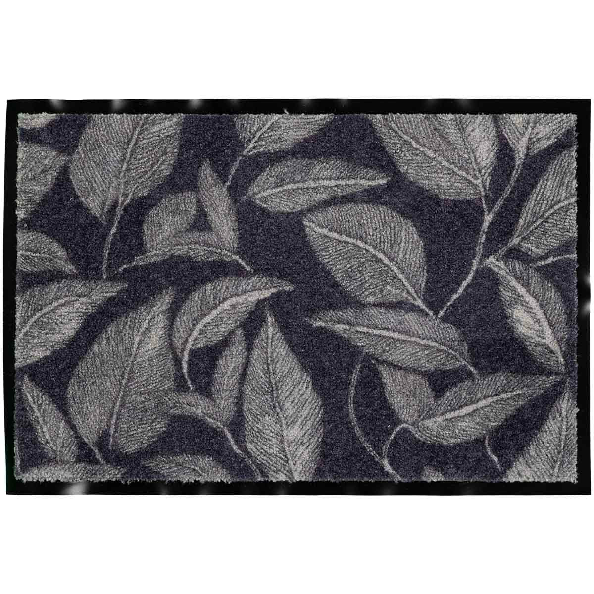 שטיח כניסה ליווס שחור/אפור LEAVES