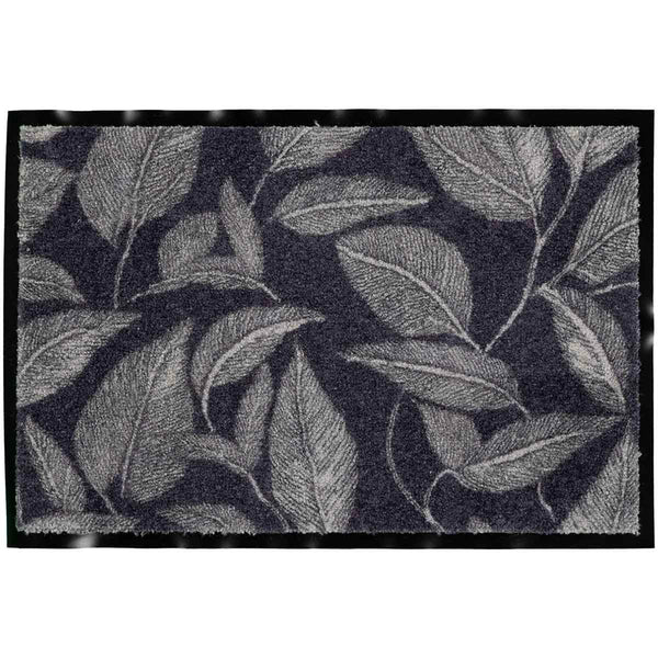 שטיח כניסה ליווס שחור/אפור LEAVES