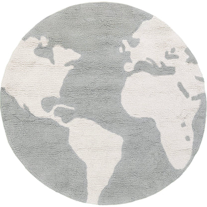 שטיח גלובוס אפור עגול GLOBUS