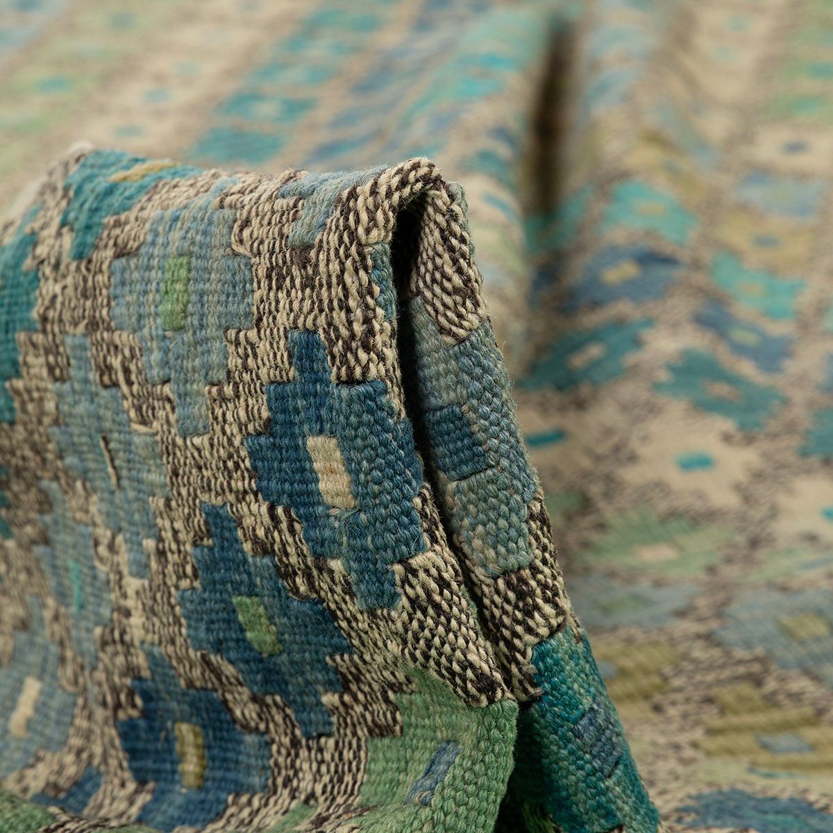 שטיח קילים אפגני כחול/ירוק 291*208 KILIM
