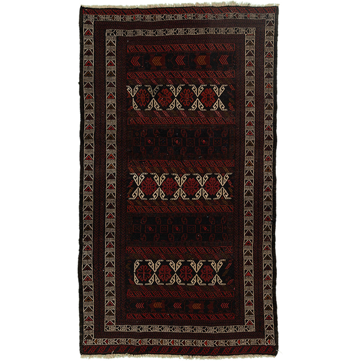 שטיח סומק אוזבקי שחור/אדום 209*117 UZBEK