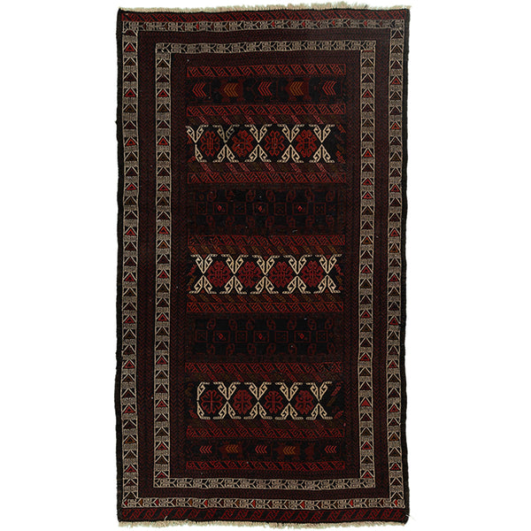 שטיח סומק אוזבקי שחור/אדום 209*117 UZBEK
