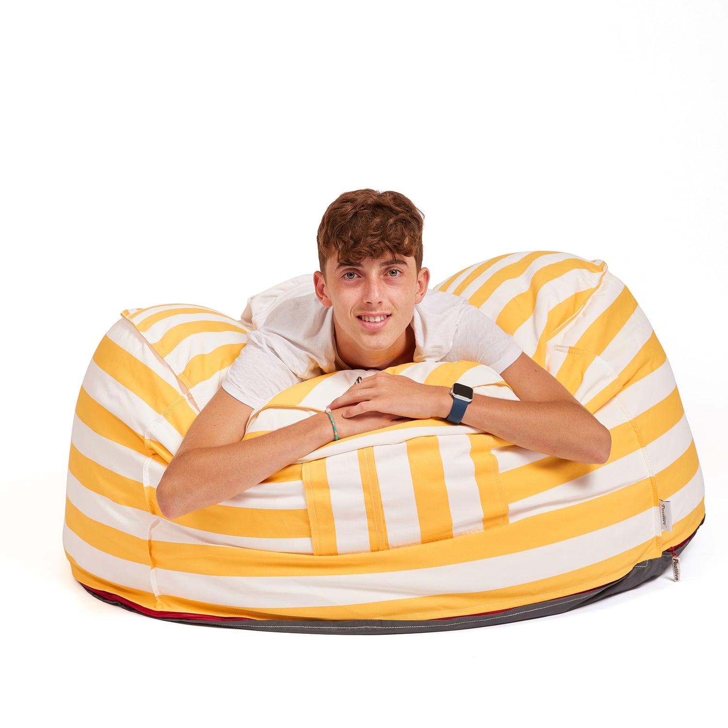 פוף ריביירה ביג פוף צהוב/לבן פסים BIG POUF