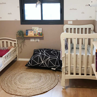 שטיח תמר אריגה שטוחה 01 עגול בז' בהיר  | השטיח האדום | עיצוב וצילום: מעיין פיינשטיין עיצוב והום סטיילינג