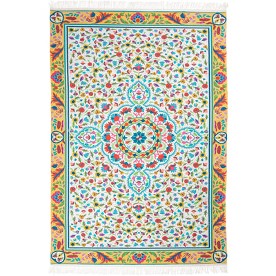 שטיח סמרקנד 01 צהוב עם פרנזים | השטיח האדום