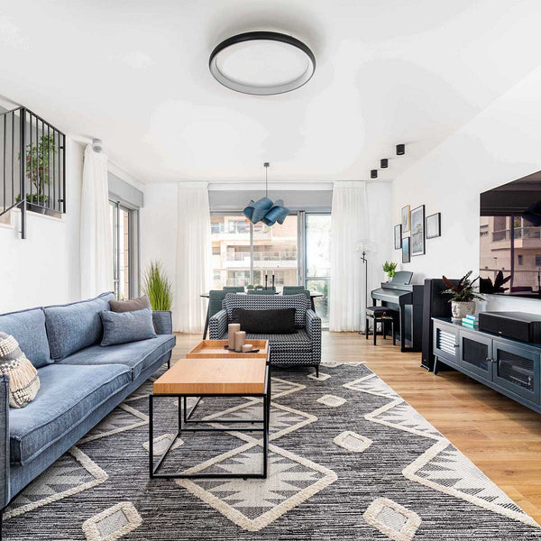 שטיח אטלס 04 אפור כהה עם פרנזים ATLAS