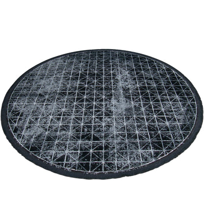 שטיח ג'איפור 12 שחור/אפור עגול עם פרנזים | השטיח האדום