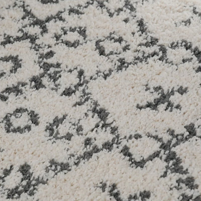 שטיח שאגי מרקש 06 קרם/שחור ראנר עם פרנזים | השטיח האדום
