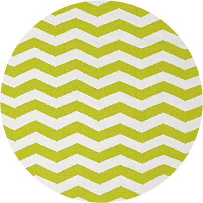 שטיח קילים הדס 01 ירוק/לבן עגול | השטיח האדום