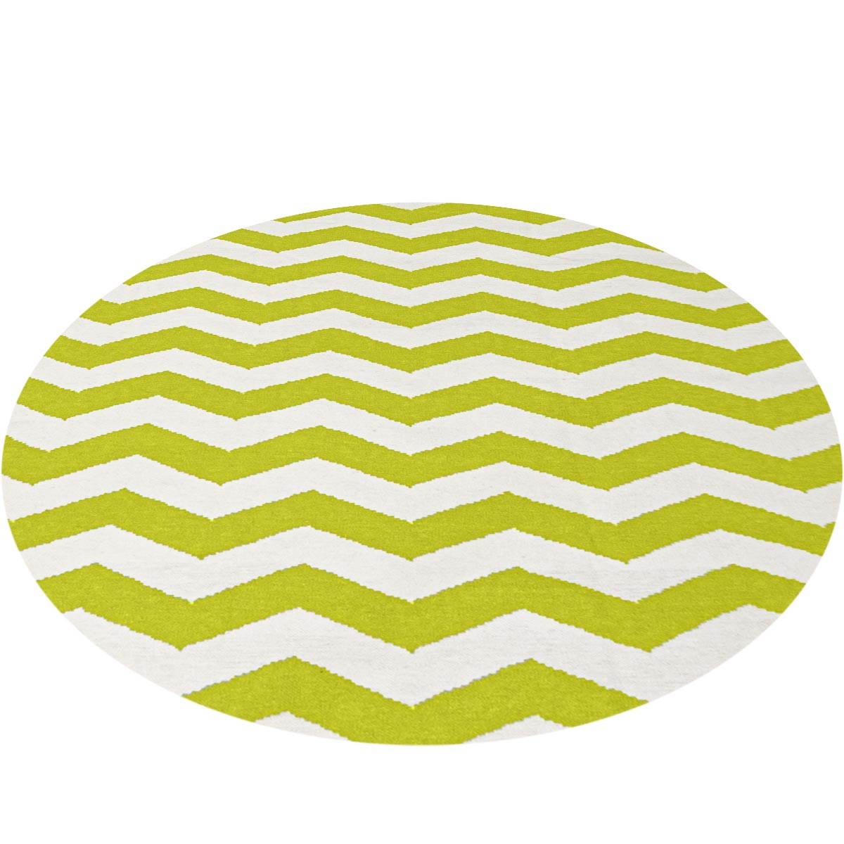 שטיח קילים הדס 01 ירוק/לבן עגול | השטיח האדום