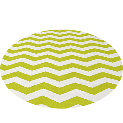 שטיח קילים הדס 01 ירוק/לבן עגול | השטיח האדום