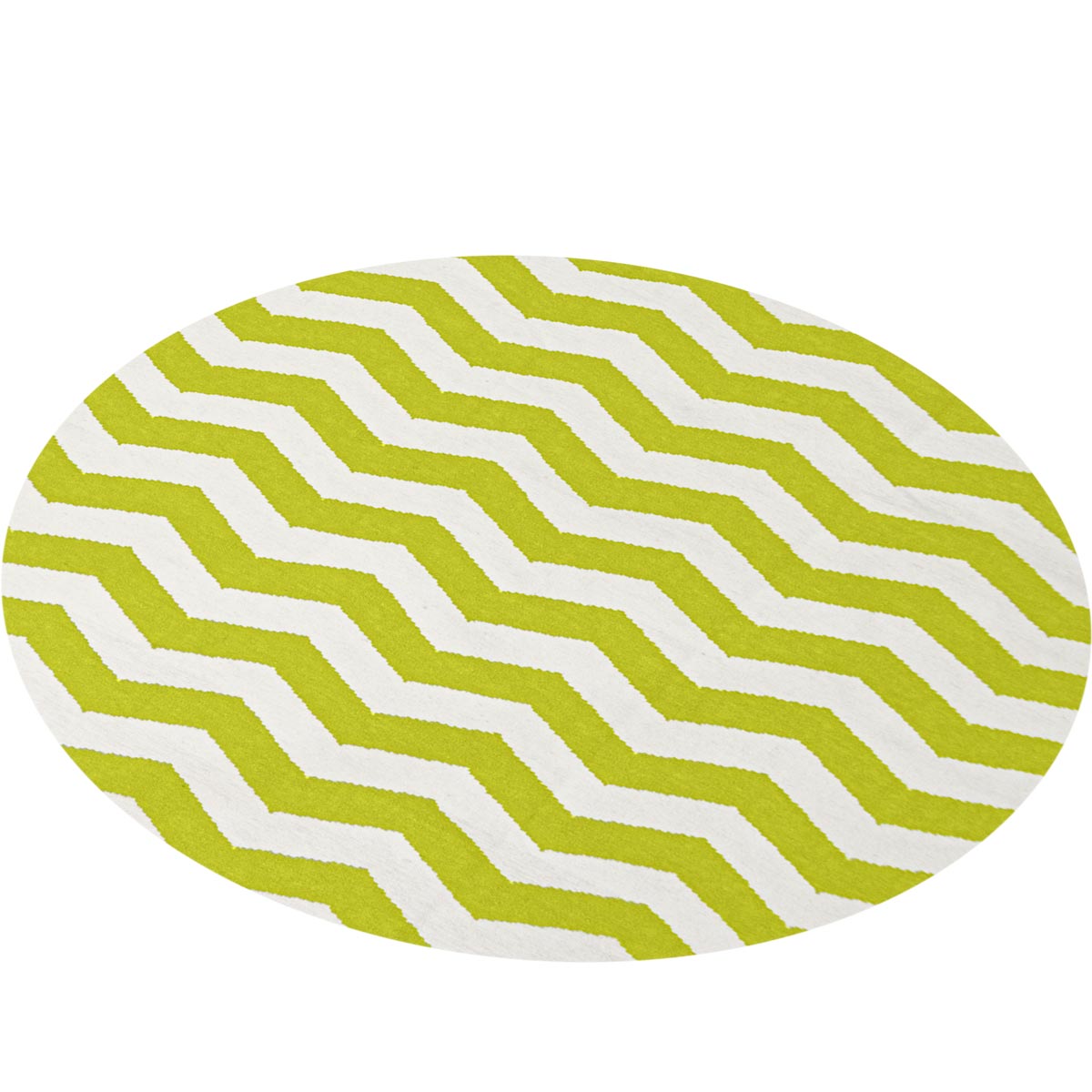 שטיח קילים הדס 01 ירוק/לבן עגול | השטיח האדום