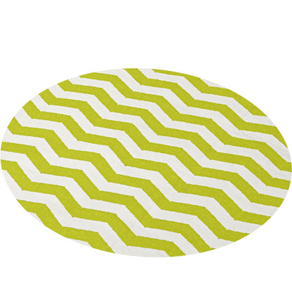 שטיח קילים הדס 01 ירוק/לבן עגול | השטיח האדום