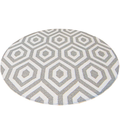 שטיח קילים הדס 02 אפור/לבן עגול | השטיח האדום