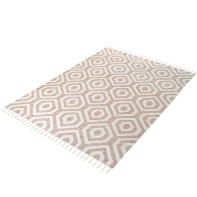 שטיח קילים הדס 02 ורוד/לבן עם פרנזים | השטיח האדום
