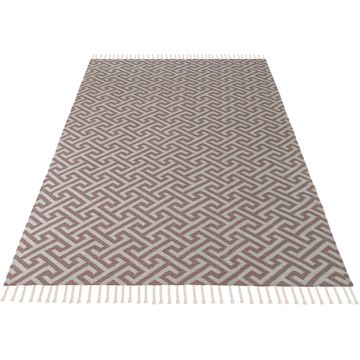 שטיח קילים הדס 03 סגול/אפור עם פרנזים | השטיח האדום