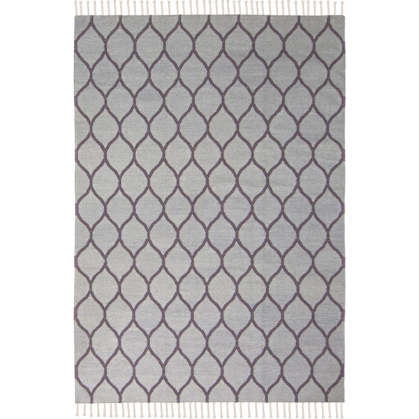 שטיח קילים הדס 04 אפור/סגול עם פרנזים KILIM