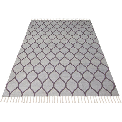 שטיח קילים הדס 04 אפור/סגול עם פרנזים | השטיח האדום