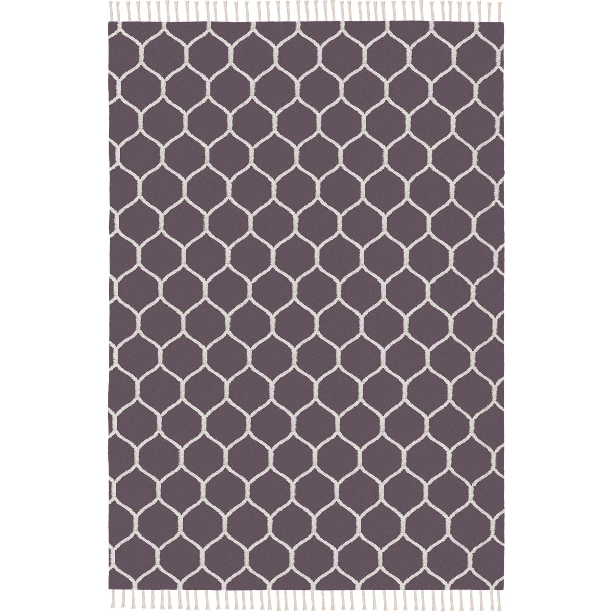 שטיח קילים הדס 04 סגול/אפור עם פרנזים | השטיח האדום