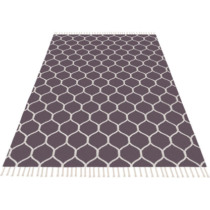 שטיח קילים הדס 04 סגול/אפור עם פרנזים | השטיח האדום