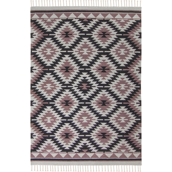 שטיח קילים הדס 10 סגול/אפור עם פרנזים KILIM